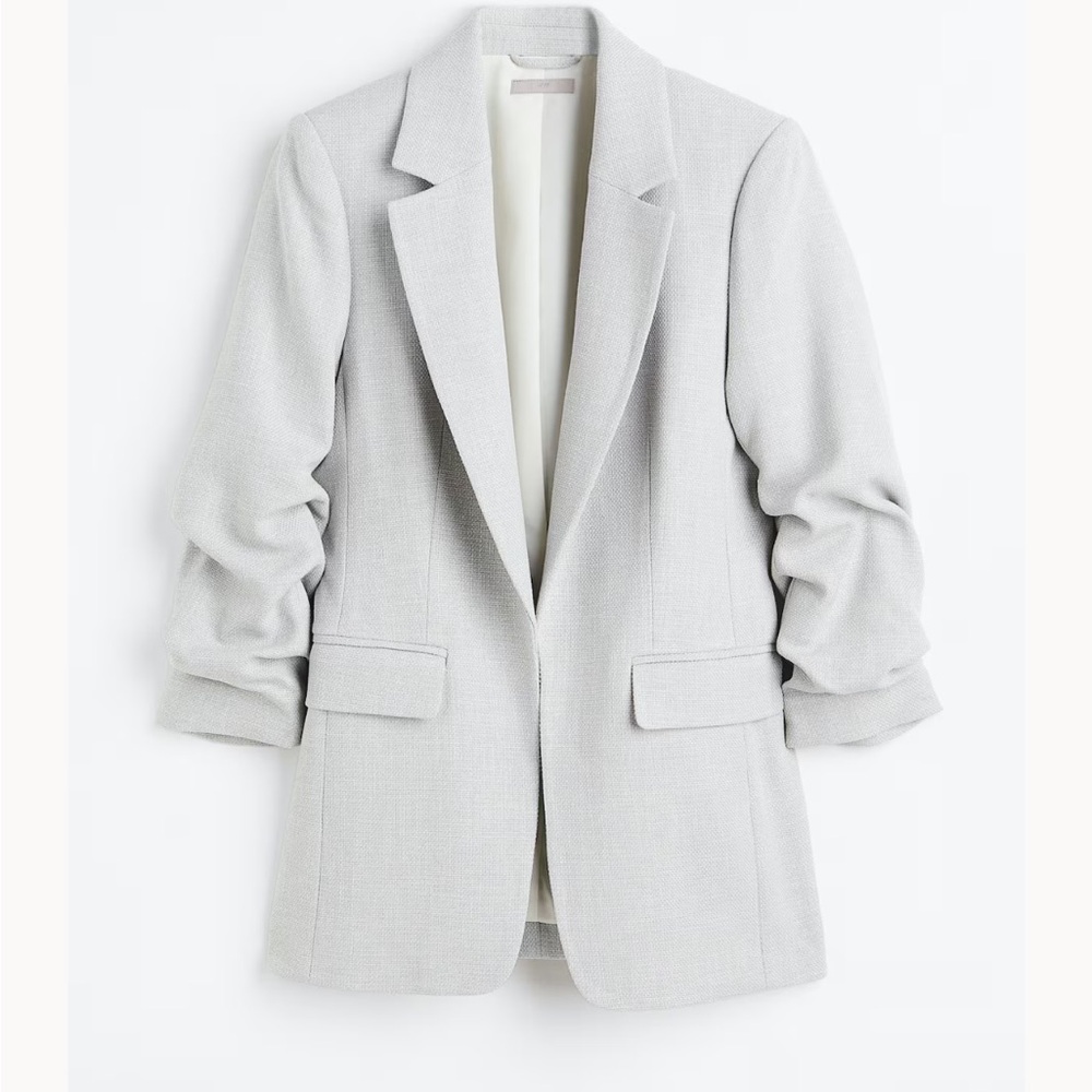 H&M gathered sleeve blazer